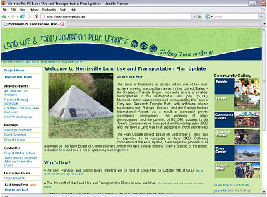 Morrisville Land Use and Transortation Planning Web site