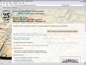 NCPTA Event 2008 Web screen shot